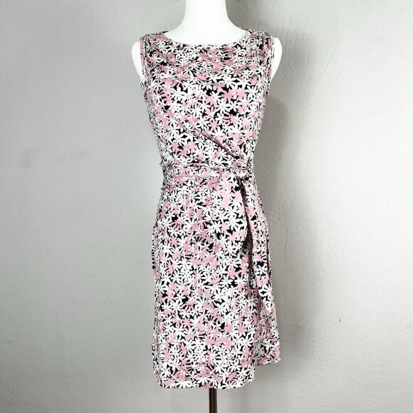 Diane Von Furstenberg Dresses & Skirts - Diane Von Furstenberg Dress DVF New Della Pink Black Floral Faux Wrap Size 4